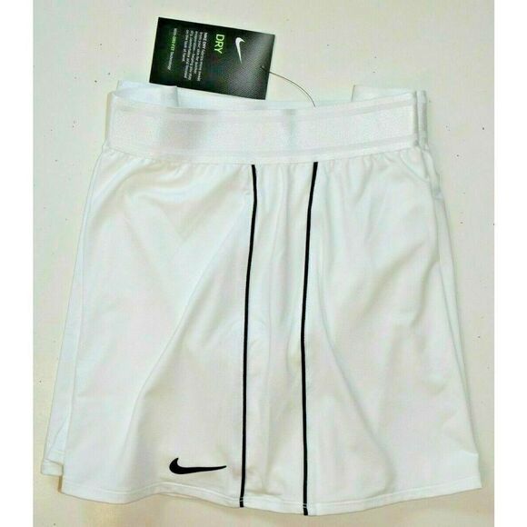 Nike 939320-100 Black White Womens Size L Court Dry Flouncy Skirt Skort - Picture 7 of 11